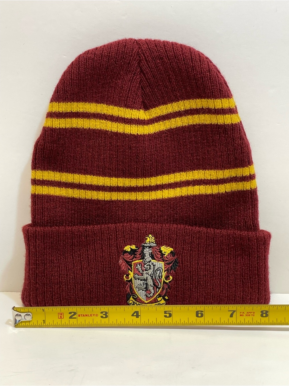 Harry Potter Gryffindor Kids Maroon and Gold Knit Beanie OS - Picture 3 of 6